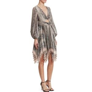 Zimmerman Corsage Snake Print Midi Dress